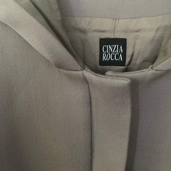 CINZIA ROCCA DUE BEIGE TAUPE WOOL HOODED COAT $985 - Picture 2 of 10